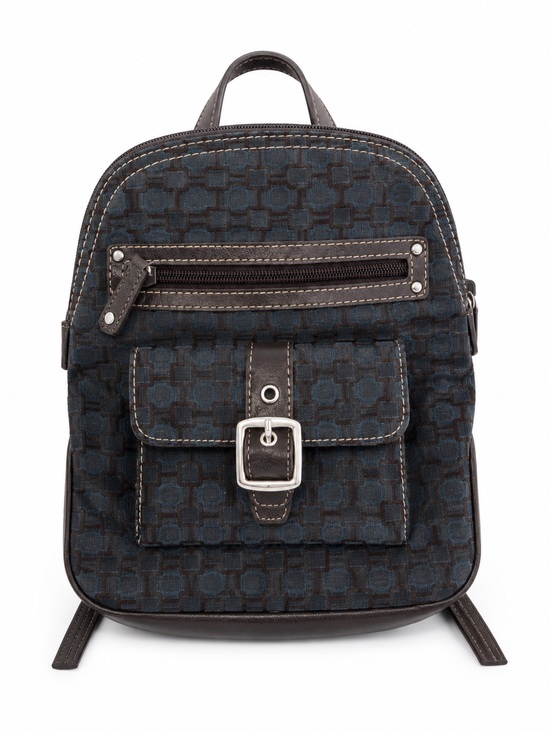Nine West Vintage America Handbags - Vintage Nine West Black and Teal Patterned Backpack